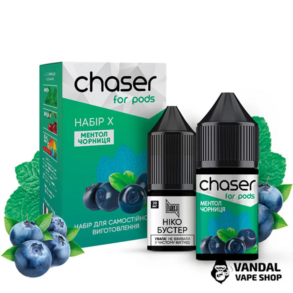 Набір для самозамісу Chaser X Kit 30 мл 30 мг зі смаком чорниці та ментолу