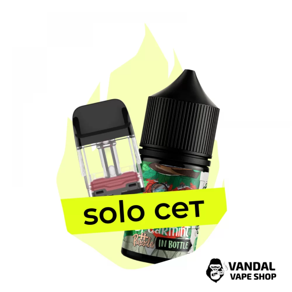 Комбинация Solo XROS №2: Картридж Vaporesso XROS Mini 0.8 Ом, 3 мл + набор для самозамеса InBottle Puzzle Spearmint 30 мл 50 мг