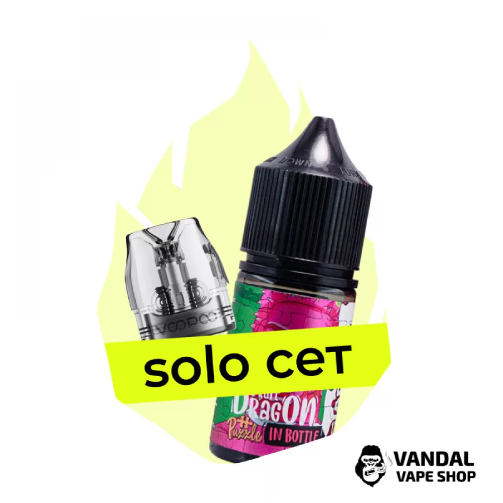 Комбінація Solo VMATE №2: Картридж Voopoo VMATE V3 (Top Fill) 1.0 Ом, 3 мл + набір для самозамісу Inbottle Puzzle DragonFruit 30 мл 50 мг Комбінація Solo VMATE №2: Картридж Voopoo VMATE V3 (Top Fill) 1.0 Ом, 3 мл + набір для самозамісу Inbottle Puzzle DragonFruit 30 мл 50 мг