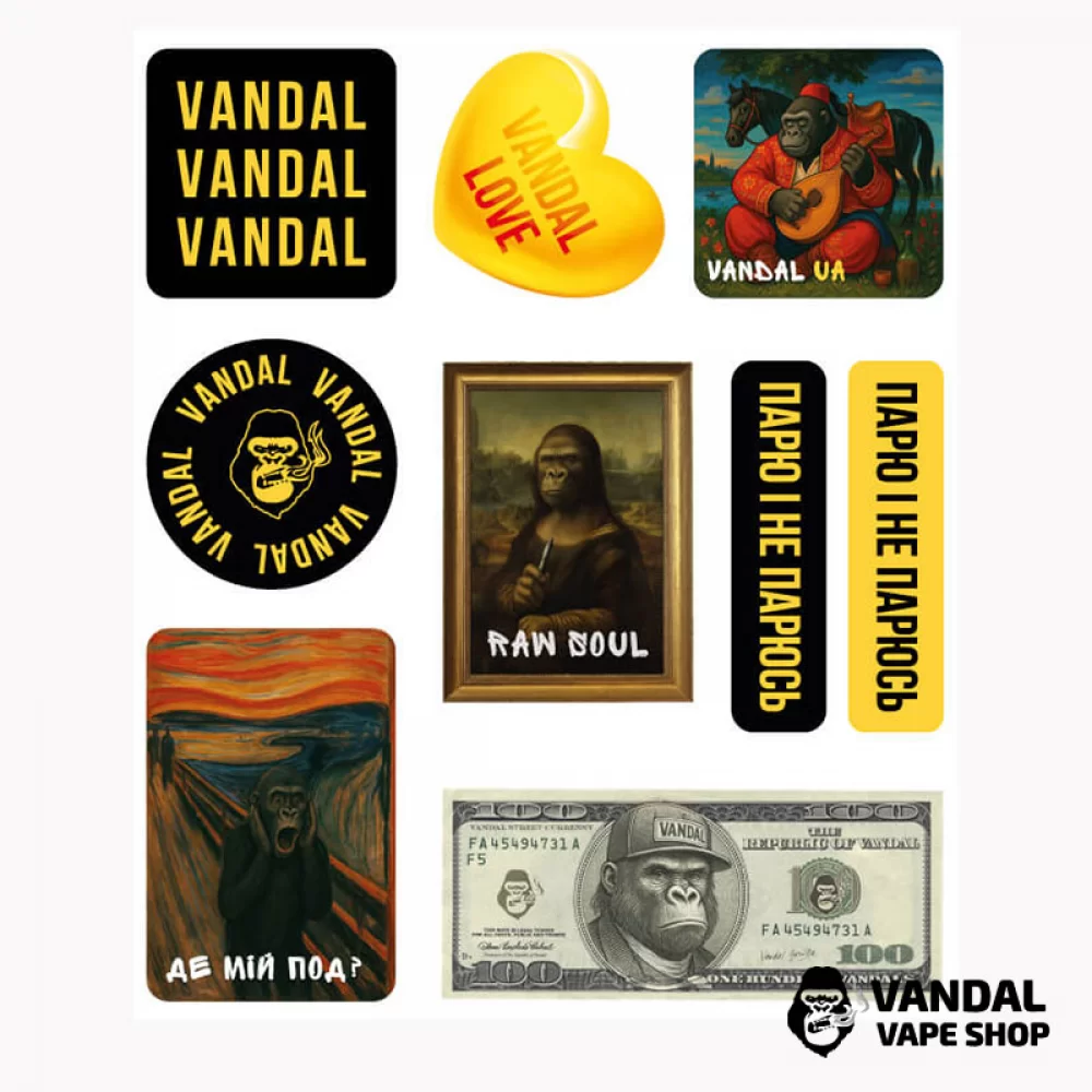 Стикерпак - Vandal Vape фирменный Стикерпак - Vandal Vape фирменный