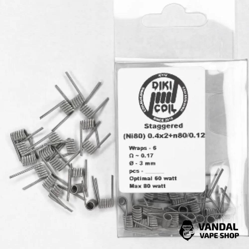 Staggered 0,17 Ohm (Ni80) 0.4x2+n80/0.12