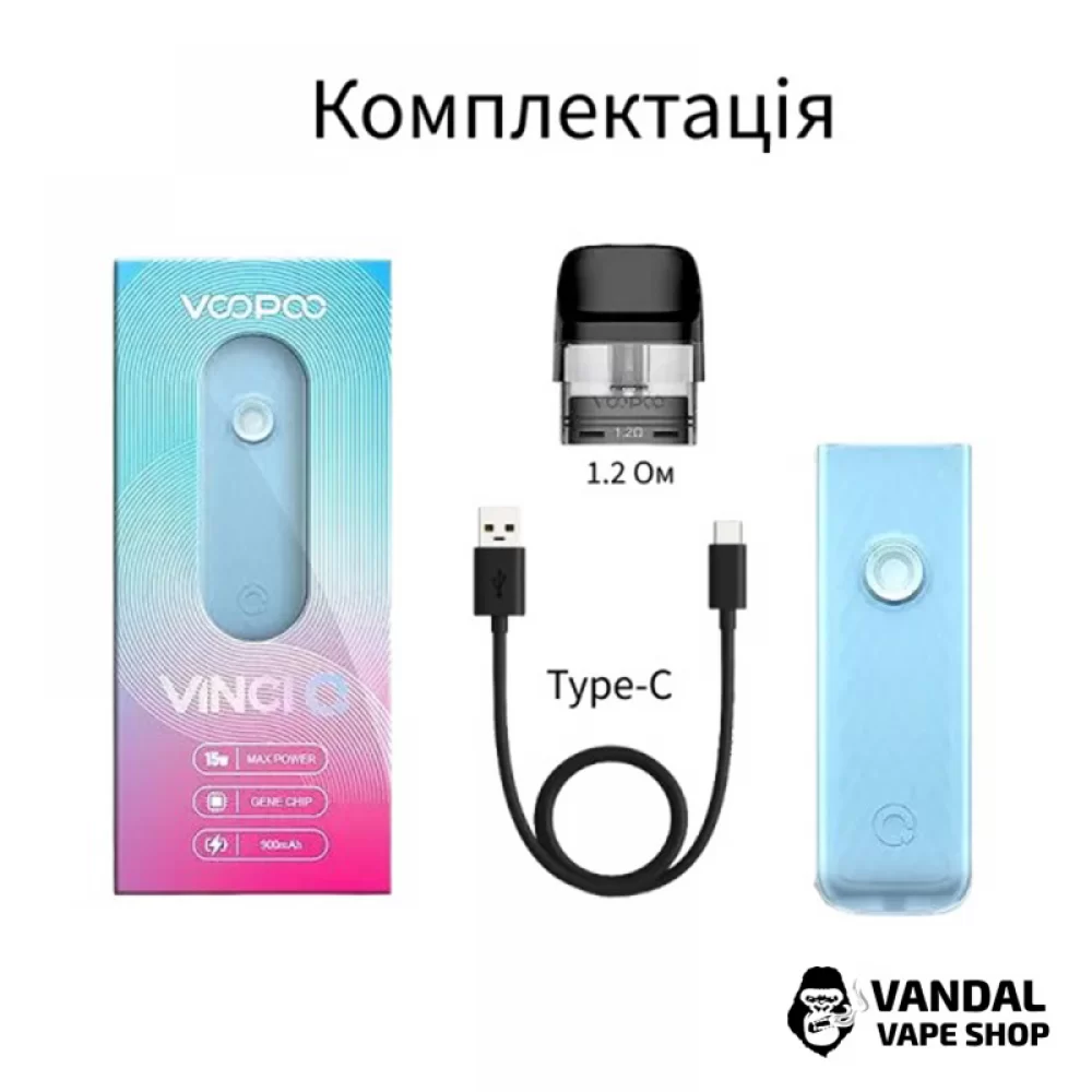 Pod-система Voopoo Vinci Q 900 мАч Pod Kit в голубом цвете