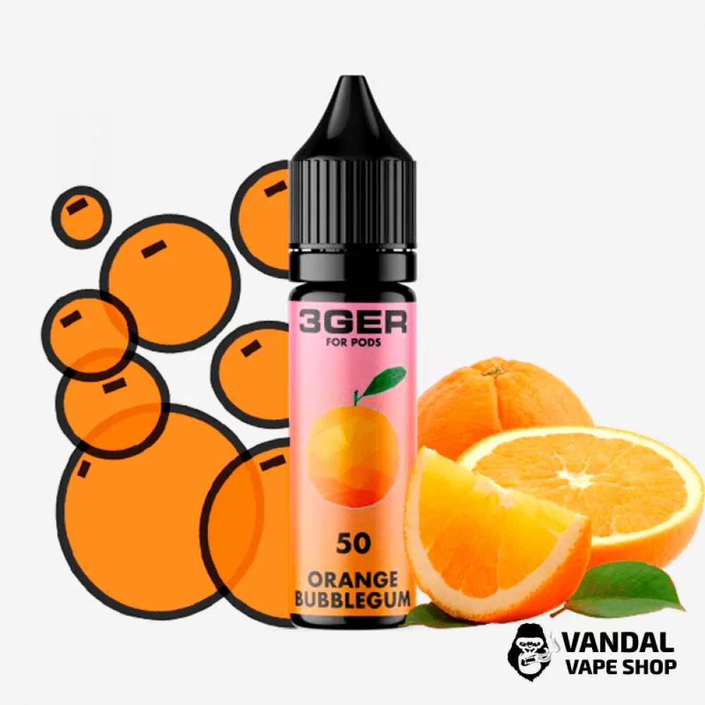 ЖИДКОСТЬ 3Ger Salt - Orange Bubblegum 15 мл 50 мг НА СОЛЕВОМ НИКОТИНЕ СО ВКУСОМ апельсиновой жвачки ЖИДКОСТЬ 3Ger Salt - Orange Bubblegum 15 мл 50 мг НА СОЛЕВОМ НИКОТИНЕ СО ВКУСОМ апельсиновой жвачки