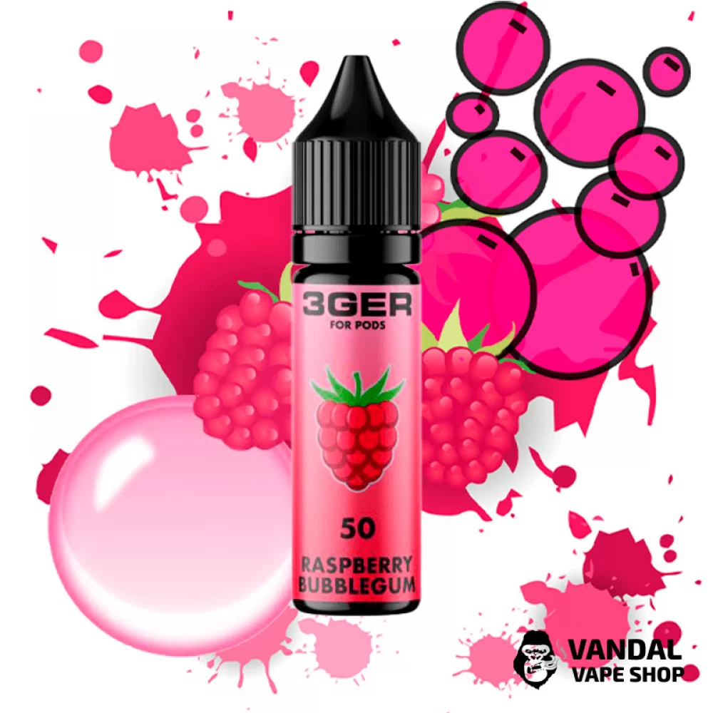 ЖИДКОСТЬ 3Ger Salt - Raspberry Bubblegum 15 мл 35 мг НА СОЛЕВОМ НИКОТИНЕ СО ВКУСОМ малиновой жвачки