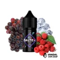 Жидкость Saltex 30 мл, 45 мг на солевом никотине со вкусом малины и винограда со льдом Жидкость Saltex 30 мл, 45 мг на солевом никотине со вкусом малины и винограда со льдом