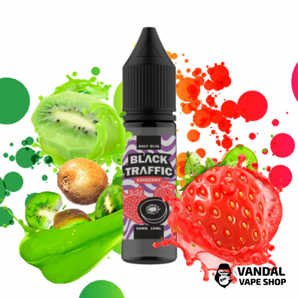 Жидкость Black Triangle Salt Black Traffic НА СОЛЕВОМ НИКОТИНЕ 30 мг со вкусом клубники и киви Жидкость Black Triangle Salt Black Traffic НА СОЛЕВОМ НИКОТИНЕ 30 мг со вкусом клубники и киви