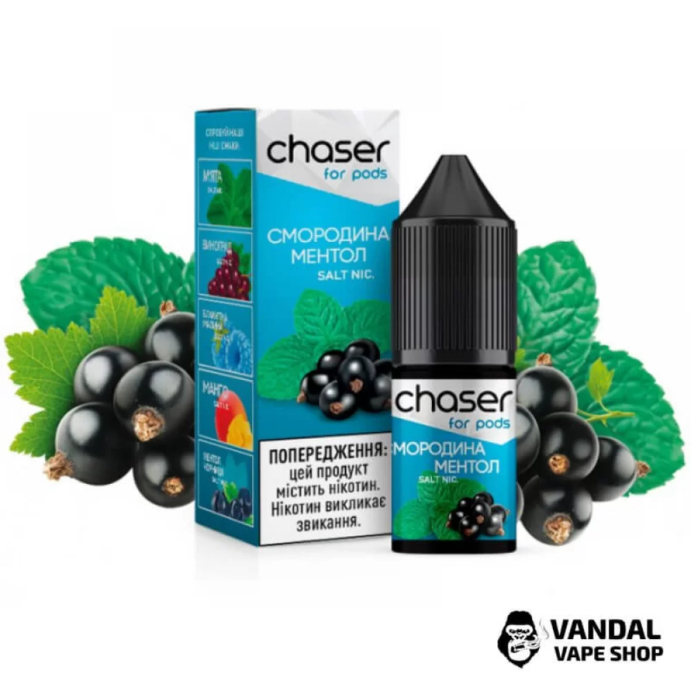 ЖИДКОСТЬ Chaser ForPods 15 мл, 50 мг НА СОЛЕВОМ НИКОТИНЕ со вкусом Смородины и Ментола ЖИДКОСТЬ Chaser ForPods 15 мл, 50 мг НА СОЛЕВОМ НИКОТИНЕ со вкусом Смородины и Ментола