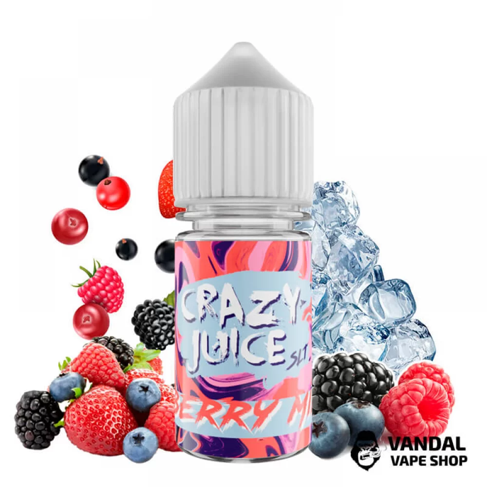 ЖИДКОСТЬ Crazy Juice Salt 30 мл НА СОЛЕВОМ НИКОТИНЕ 30 мг со вкусом лесных ягод с холодком