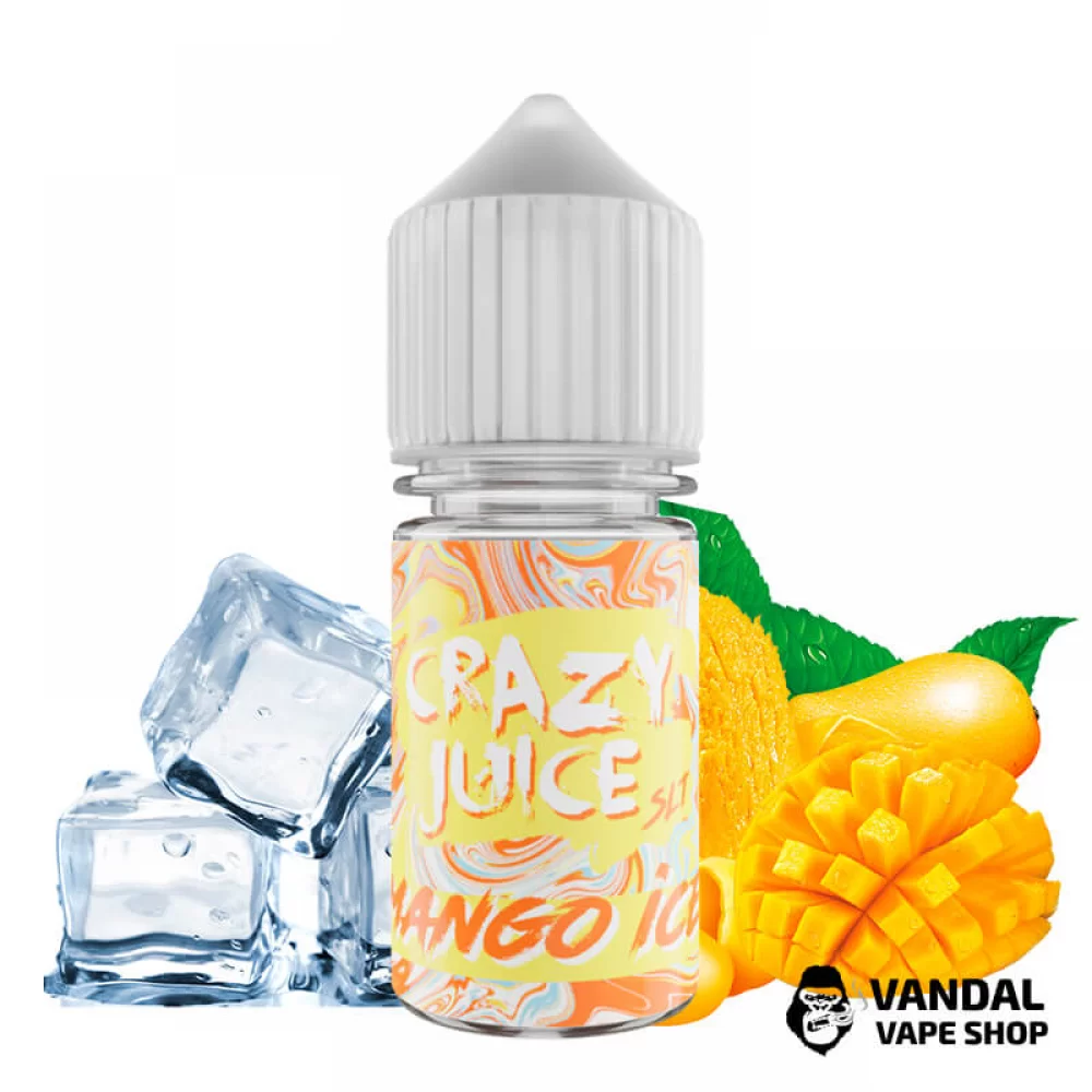 Рідина Crazy Juice Salt 30 мл НА СОЛьовому нікотині 50 мг зі смаком манго з холодком Рідина Crazy Juice Salt 30 мл НА СОЛьовому нікотині 50 мг зі смаком манго з холодком