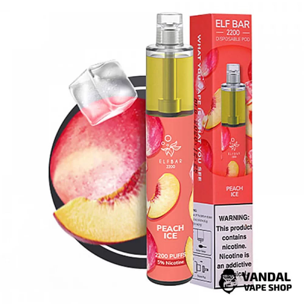Одноразовая Pod система Elf Bar 2200 Disposable Pod 1250mAh - Peach Ice со вкусом персика