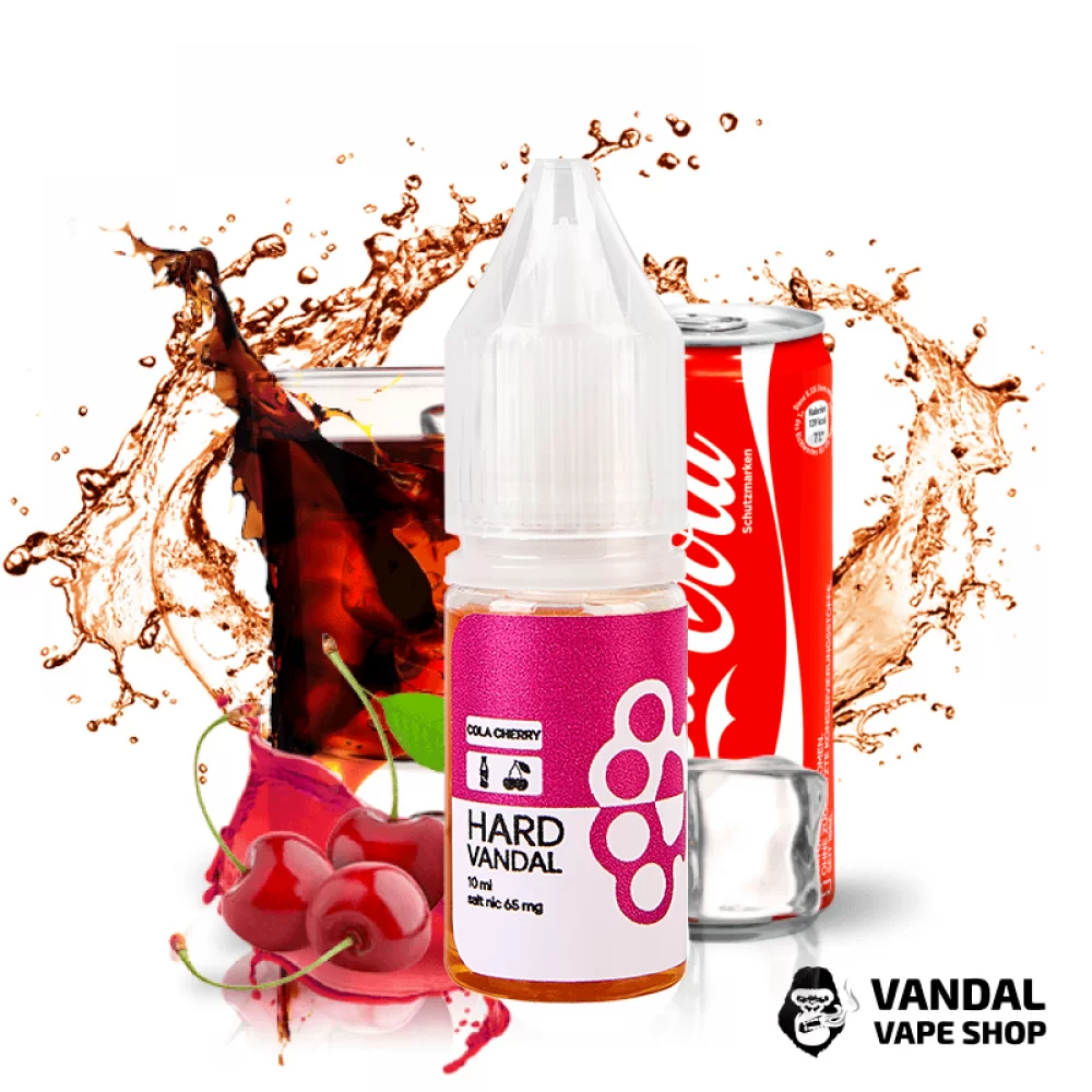 ЖИДКОСТЬ HARD VANDAL - Cola CHERRY 10 мл 65 мг НА СОЛЕВОМ НИКОТИНЕ СО ВКУСОМ прохладной колы с вишней