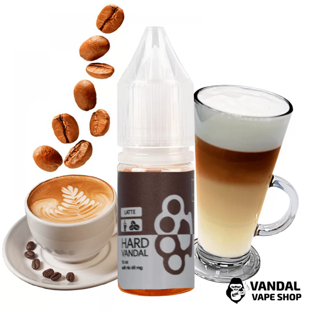 ЖИДКОСТЬ HARD VANDAL - Latte 10 мл 65 мг НА СОЛЕВОМ НИКОТИНЕ СО ВКУСОМ латте с холодком