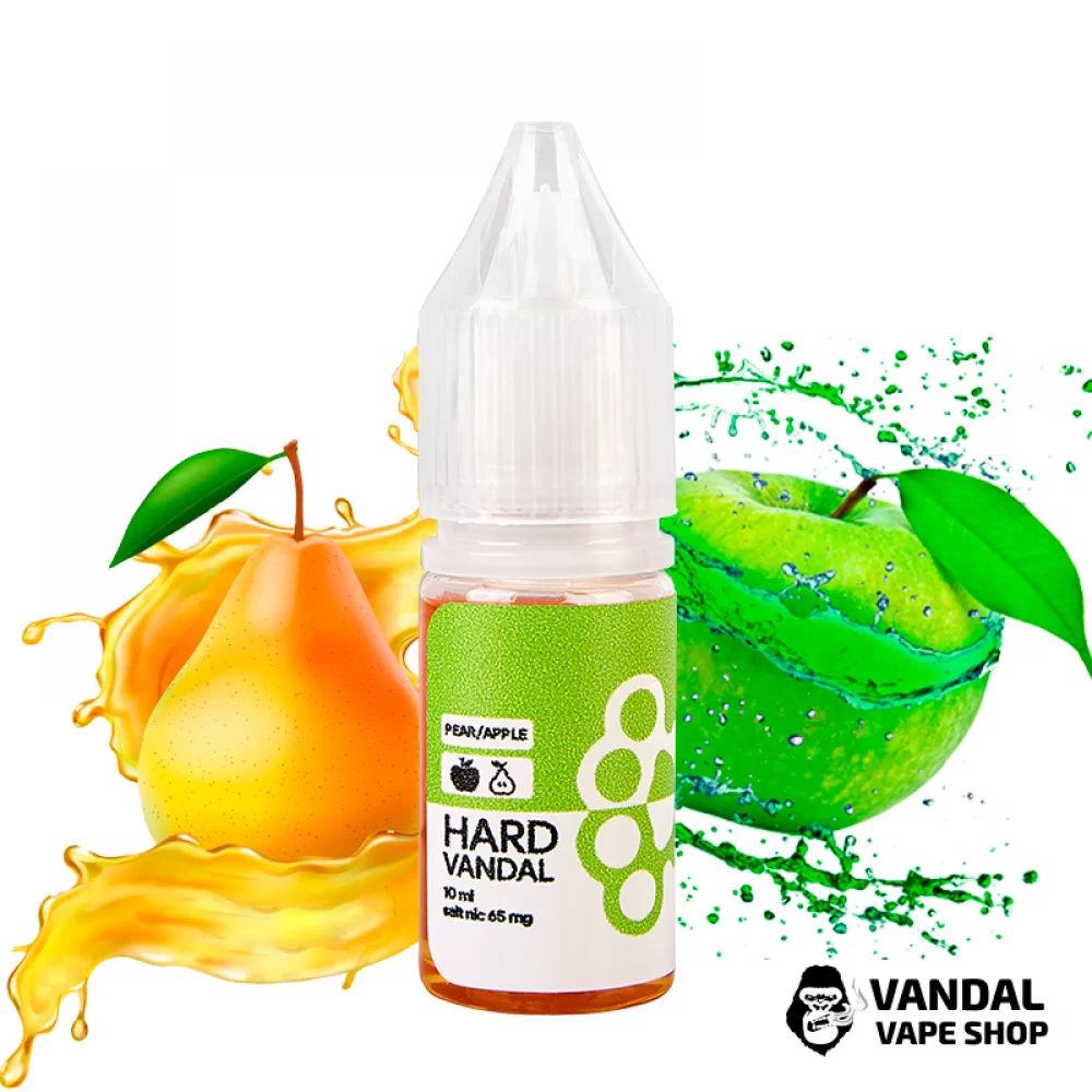 ЖИДКОСТЬ HARD VANDAL - Pear Apple 10 мл 65 мг НА СОЛЕВОМ НИКОТИНЕ СО ВКУСОМ груши с яблоком