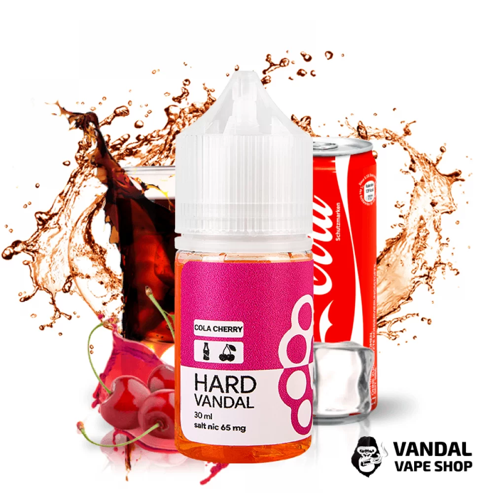 ЖИДКОСТЬ HARD VANDAL - Cola CHERRY 30 мл 65 мг НА СОЛЕВОМ НИКОТИНЕ СО ВКУСОМ колы с вишней