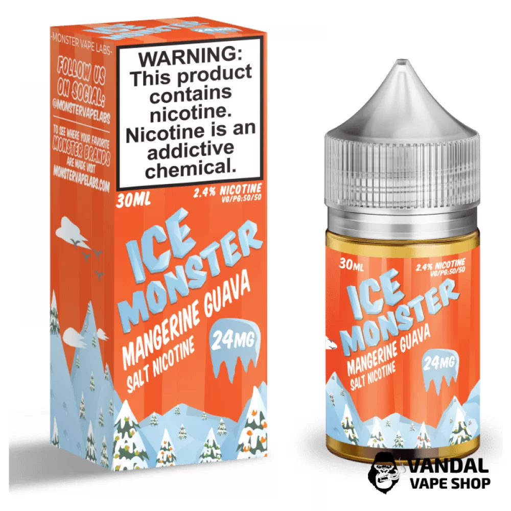 Премиальная солевая жидкость Ice Monster Salt 30 мл, 24 мг со вкусом мандарина и гуавы со льдом