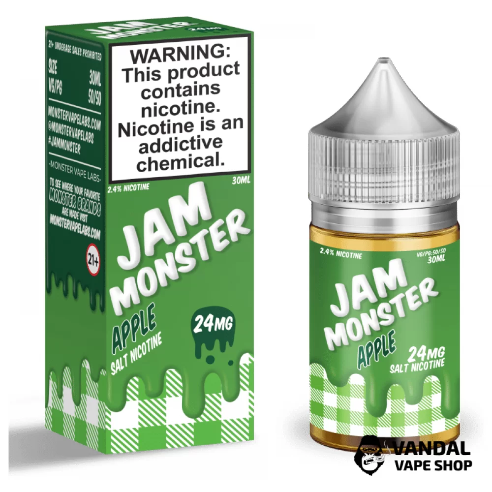 Премиальная солевая жидкость Jam Monster Salt 30 мл, 24 мг со вкусом яблочного джема