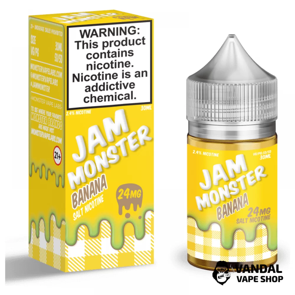 Преміальна сольова рідина Jam Monster Salt 30 мл, 48 мг зі смаком бананового джему