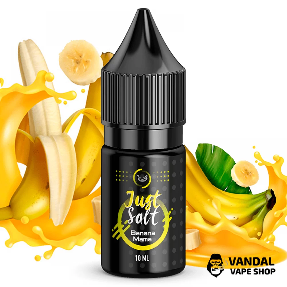 ЖИДКОСТЬ JUST SALT 10 мл, 45 мг Banana Mama НА СОЛЕВОМ НИКОТИНЕ со вкусом банана
