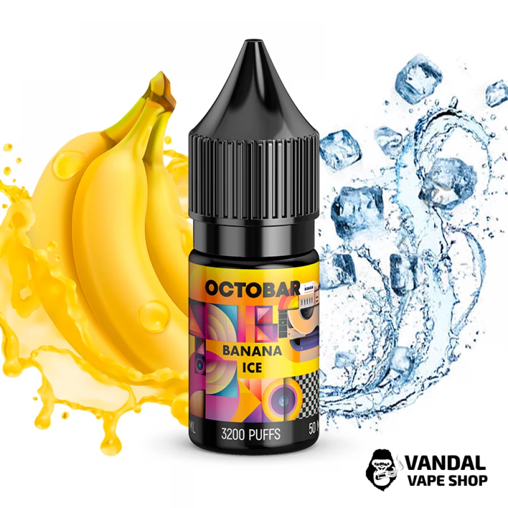 ЖИДКОСТЬ Octobar Banana Ice - 10 мл НА СОЛЕВОМ НИКОТИНЕ 50 мг со вкусом банана с холодком