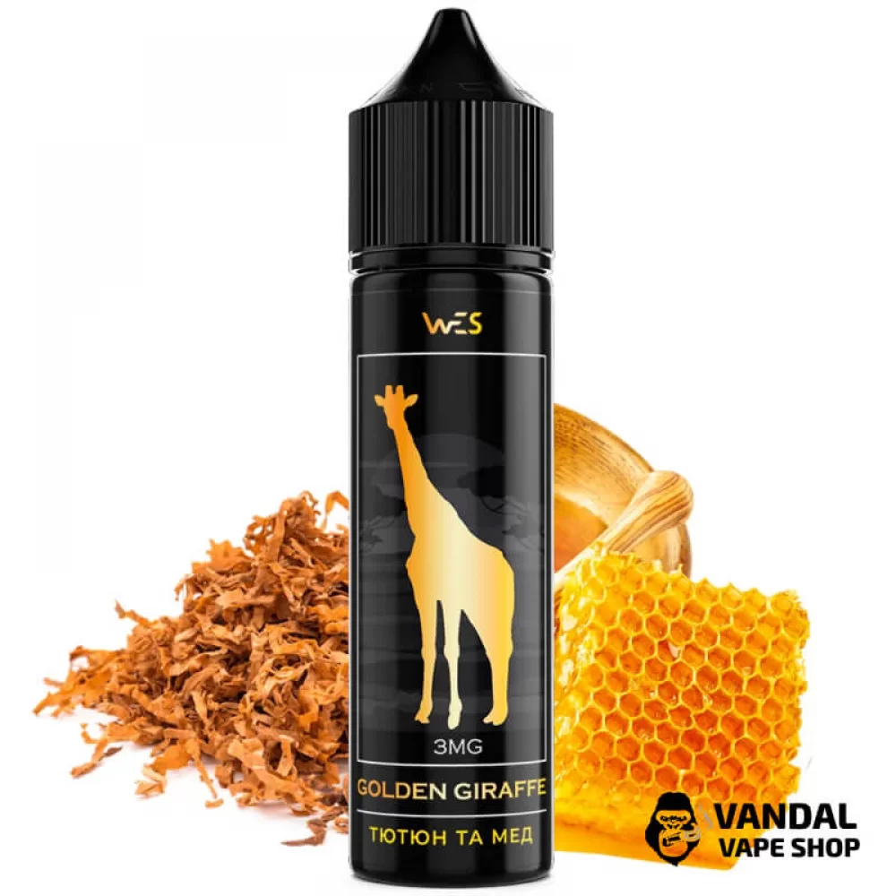 Жидкость WES Golden Giraffe 60 мл НА ОРГАНИЧЕСКОМ НИКОТИНЕ 9 мг со вкусом табака с мёдом