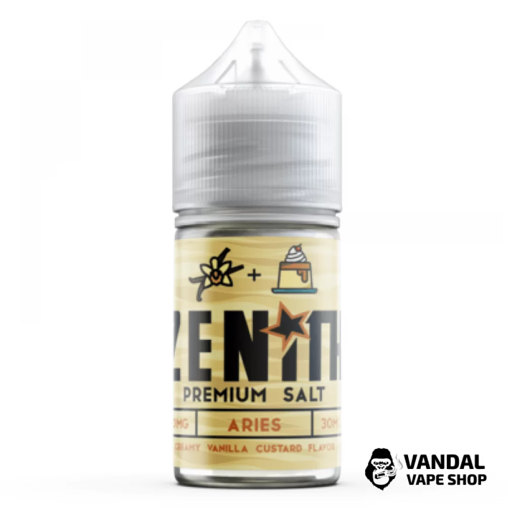 Премиальная солевая жидкость Zenith Salt Aries 30 мл, 50 мг со вкусом ванили и заварного крема