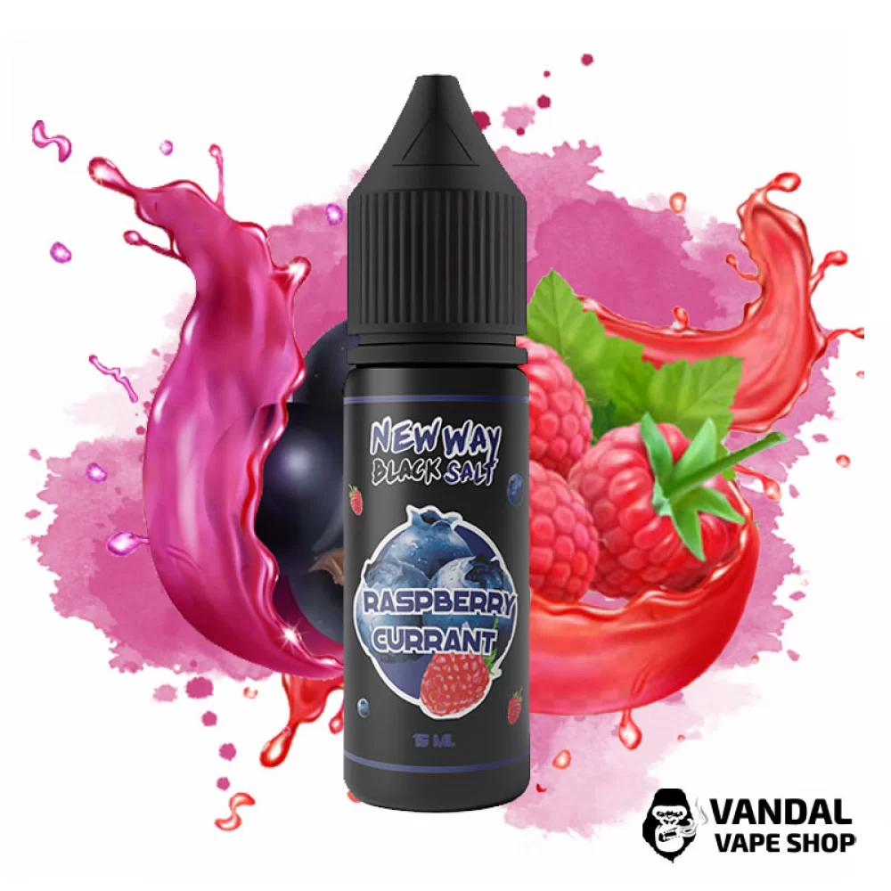 ЖИДКОСТЬ New Way Salt Black - Raspberry Currant 15 мл 45 мг  НА СОЛЕВОМ НИКОТИНЕ СО ВКУСОМ малины и голубики