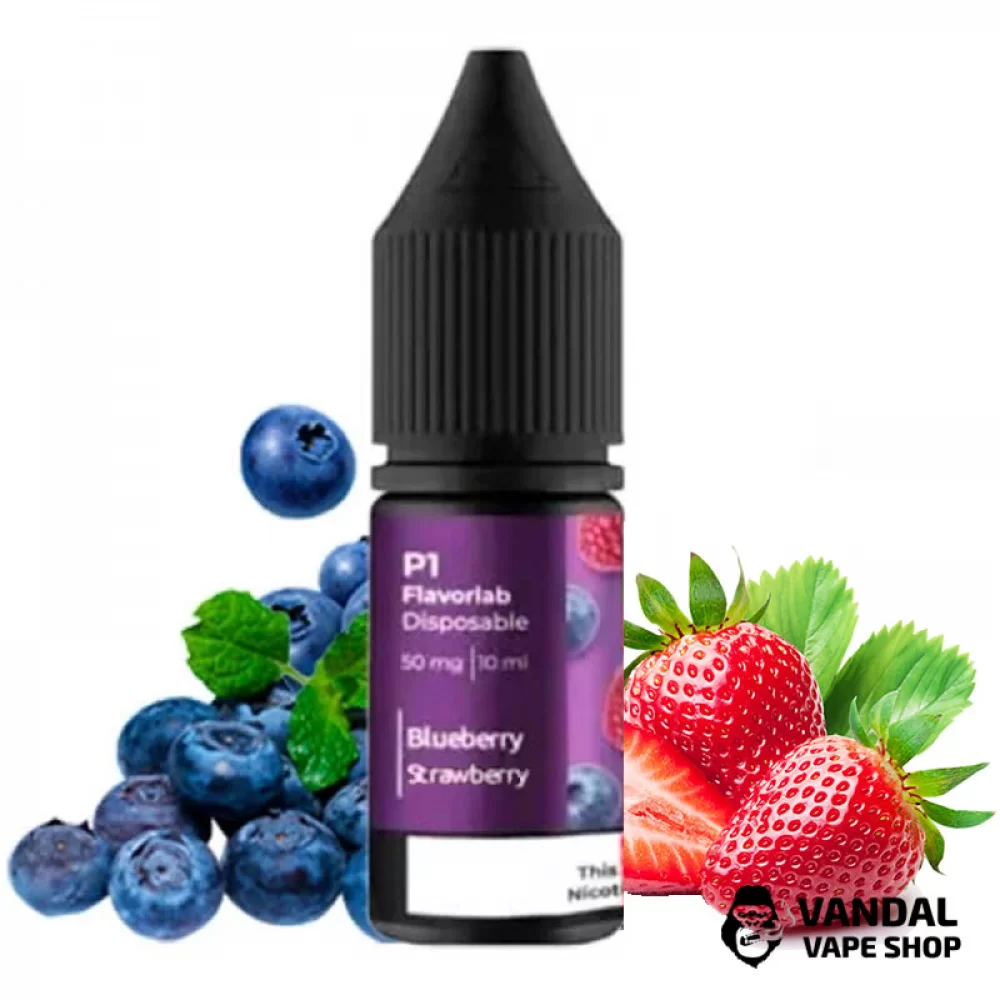 ЖИДКОСТЬ Flavorlab P1 10 мл НА СОЛЕВОМ НИКОТИНЕ 50 мг со вкусом клубники, черники