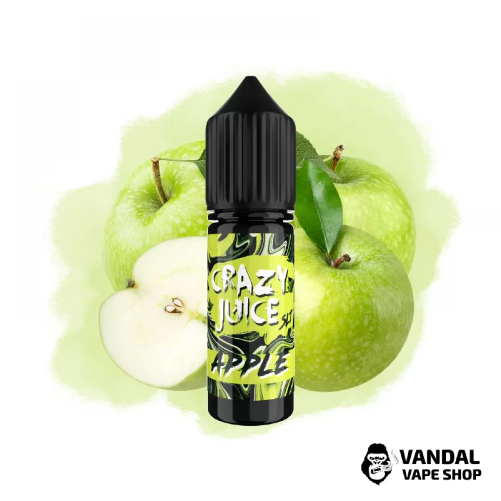 Рідина Crazy Juice Salt 15 мл на сольовому нікотині 50 мг зі смаком яблука