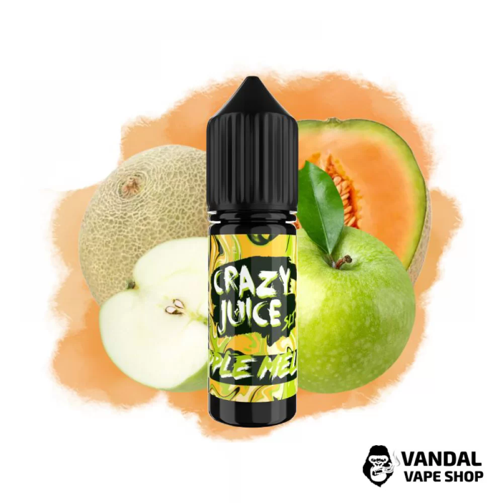 ЖИДКОСТЬ Crazy Juice Salt 15 мл НА СОЛЕВОМ НИКОТИНЕ 30 мг со вкусом яблока и дыни ЖИДКОСТЬ Crazy Juice Salt 15 мл НА СОЛЕВОМ НИКОТИНЕ 30 мг со вкусом яблока и дыни