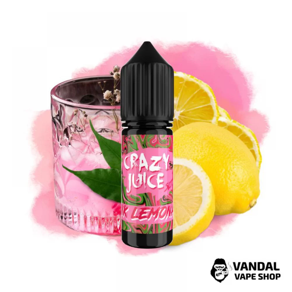 ЖИДКОСТЬ Crazy Juice Salt 15 мл НА СОЛЕВОМ НИКОТИНЕ 50 мг со вкусом розового лимонада