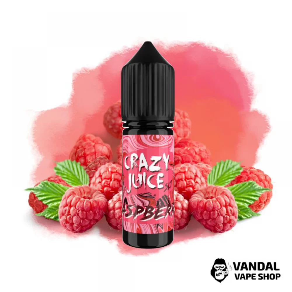 Рідина Crazy Juice Salt 15 мл на сольовому нікотині 50 мг зі смаком малини Рідина Crazy Juice Salt 15 мл на сольовому нікотині 50 мг зі смаком малини