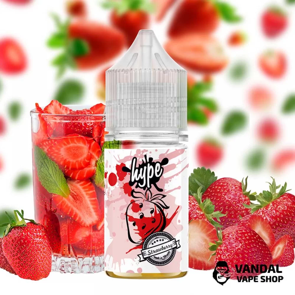 ЖИДКОСТЬ hype - Strawberries 30 мл 35 мг НА СОЛЕВОМ НИКОТИНЕ СО ВКУСОМ клубники
