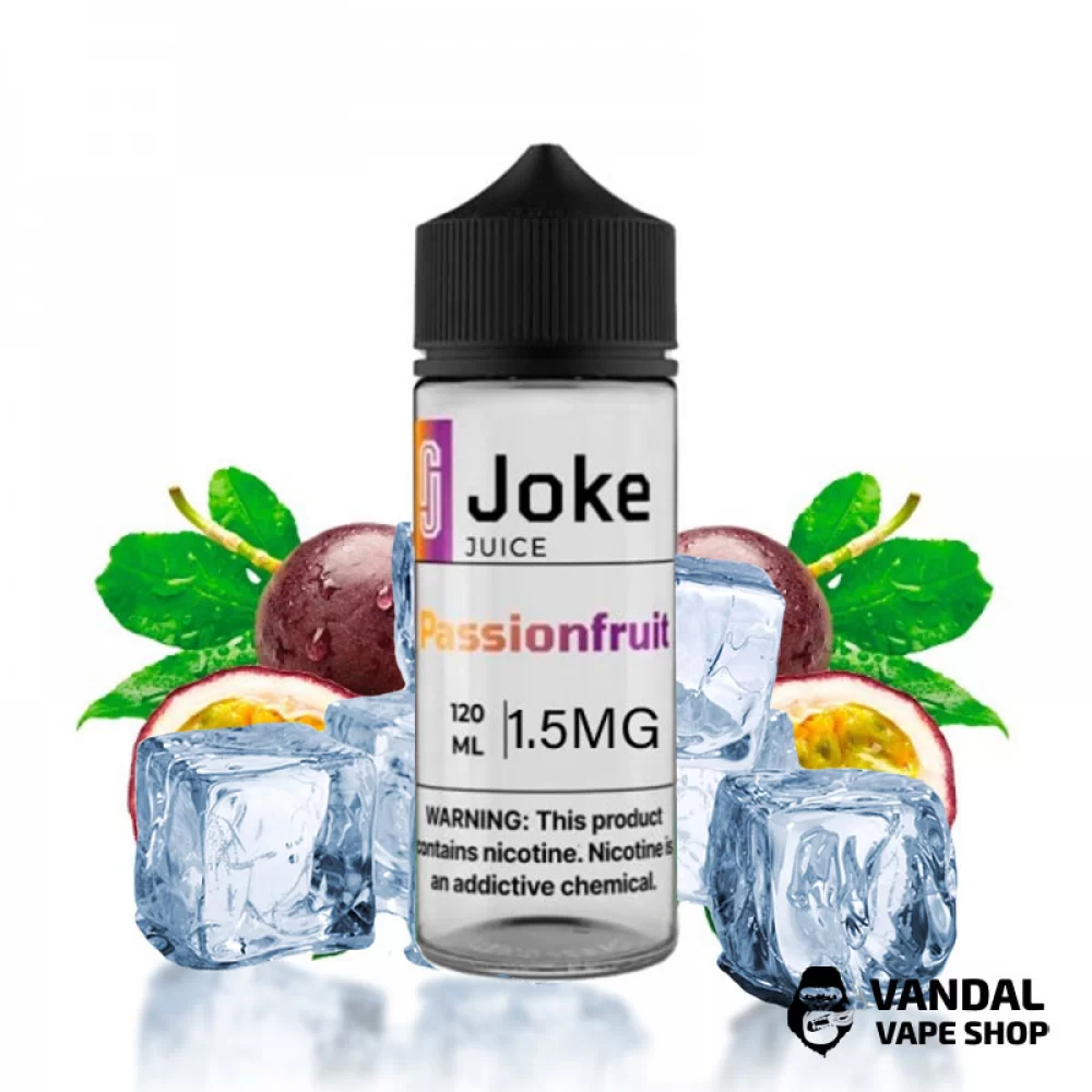 Жидкость Joke Ice 120 мл на органическом никотине 3 мг со вкусом маракуи с холодком Жидкость Joke Ice 120 мл на органическом никотине 3 мг со вкусом маракуи с холодком