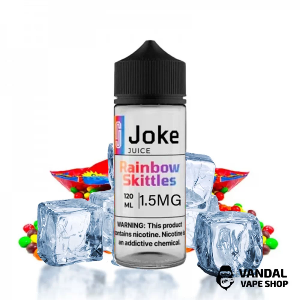 Жидкость Joke Ice 120 мл на органическом никотине 3 мг со вкусом скитлс с холодком Жидкость Joke Ice 120 мл на органическом никотине 3 мг со вкусом скитлс с холодком
