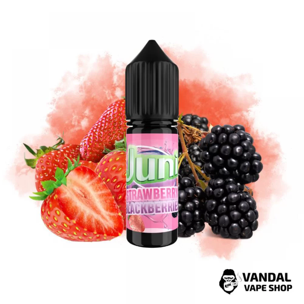 ЖИДКОСТЬ Juni SLT - Strawberry Blackberry 15 мл 30 мг - со вкусом сочных и сладких ягод ежевики и клубники ЖИДКОСТЬ Juni SLT - Strawberry Blackberry 15 мл 30 мг - со вкусом сочных и сладких ягод ежевики и клубники