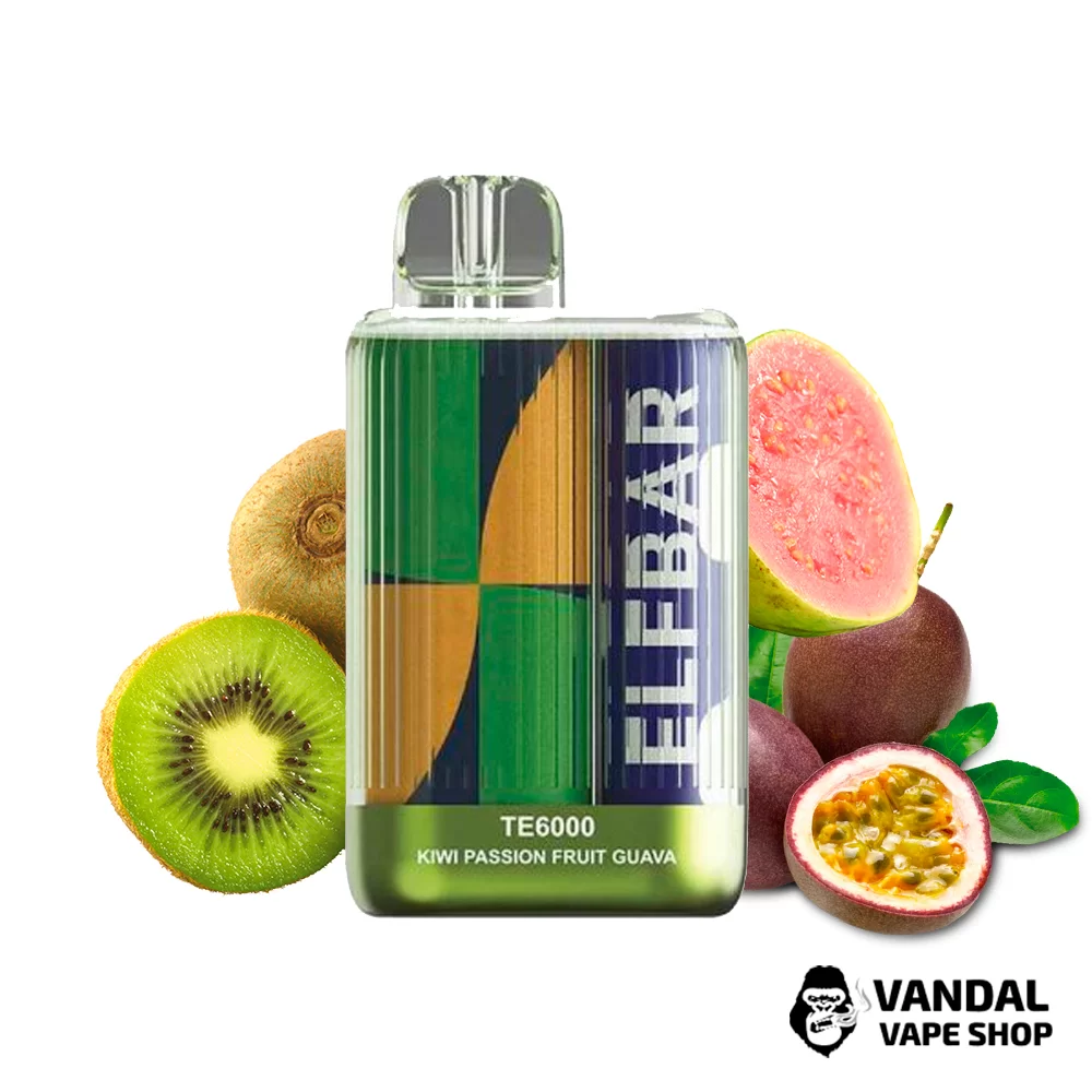 Одноразовая Pod система Elf Bar TE6000 550 мАч 5% на 6000 затяжек со вкусом киви, маракуйи и гуавы Одноразовая Pod система Elf Bar TE6000 550 мАч 5% на 6000 затяжек со вкусом киви, маракуйи и гуавы