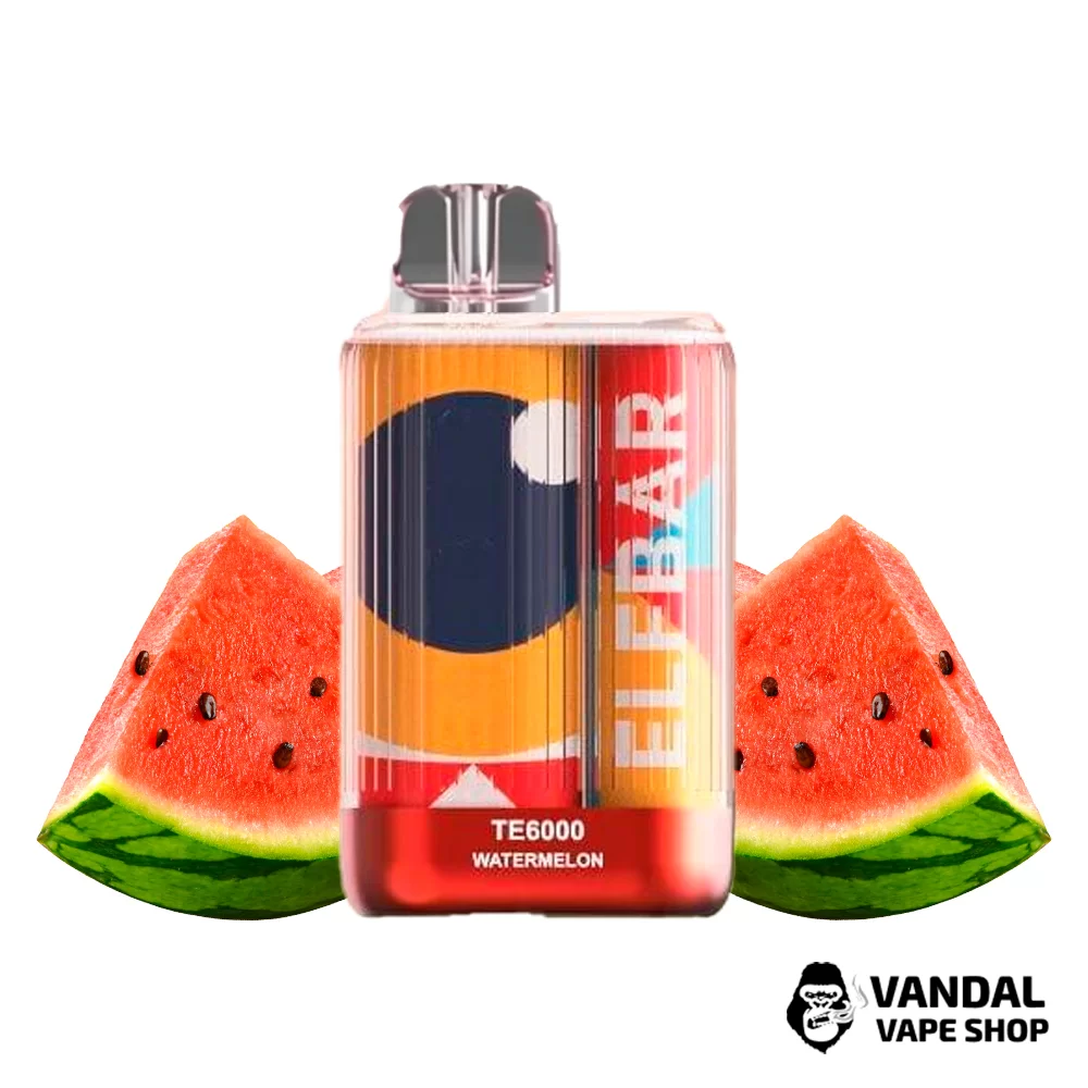 Одноразовая Pod система Elf Bar TE6000 550 мАч 5% на 6000 затяжек со вкусом арбуза Одноразовая Pod система Elf Bar TE6000 550 мАч 5% на 6000 затяжек со вкусом арбуза