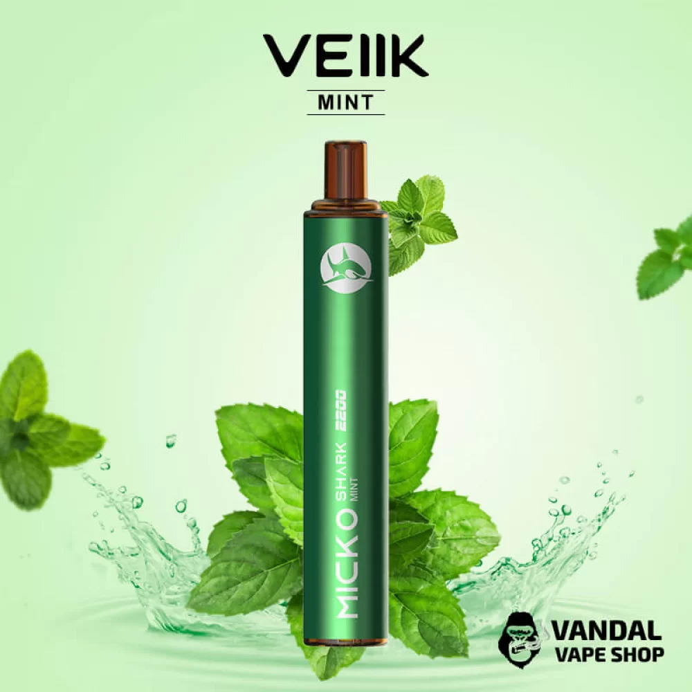 Одноразовая Pod-система VEIIK Micko Shark с крепостью никотина 5% со вкусом мяты