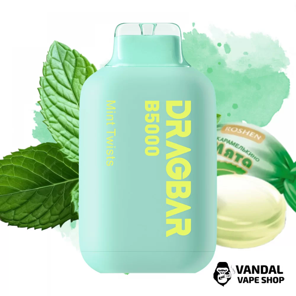 Одноразовая Pod система DragBar B5000 50 мг 500 мАч на 5000 затяжек со вкусом м'ятних конфет