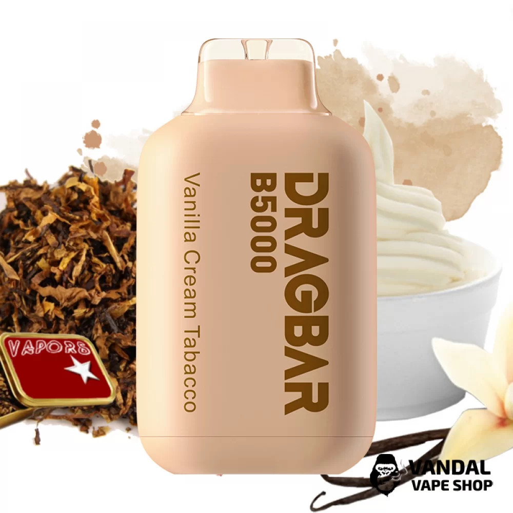 Одноразовая Pod система DragBar B5000 50 мг 500 мАч на 5000 затяжек со вкусом табака и ванильного крема
