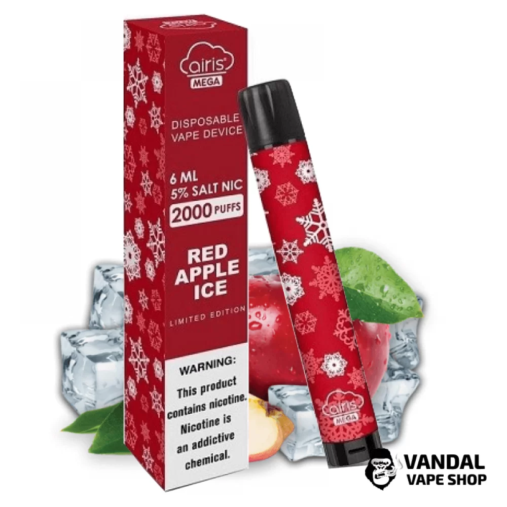 Одноразка Airis Mega 2000 Disposable Vape Red Apple Ice 5% со вкусом красного яблока
