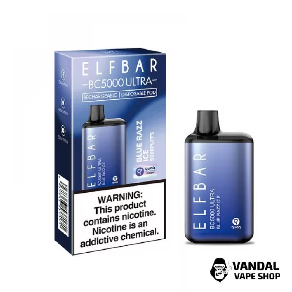 Одноразовый Elf Bar BC5000 Ultra 650 мАч 5% на 5000 затяжек со вкусом голубой малины со льдом