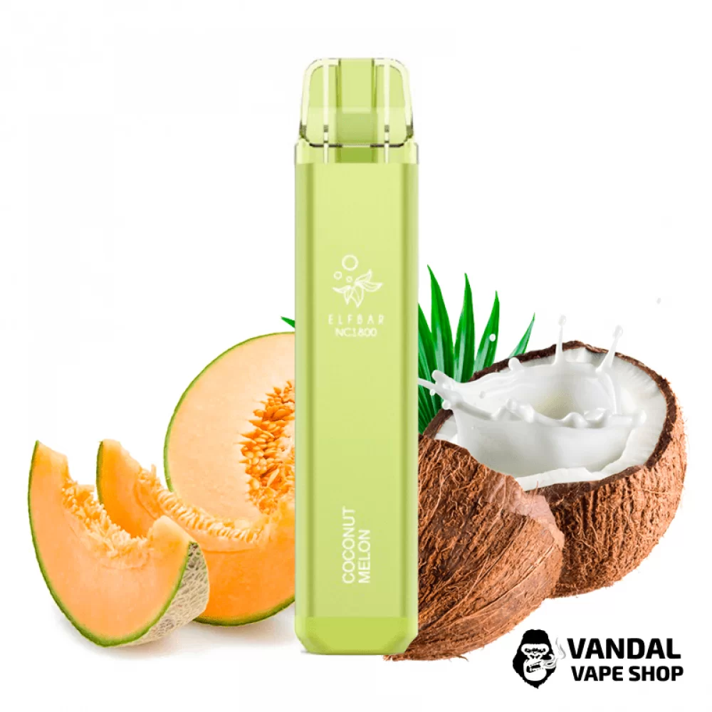 Одноразовый Pod Elf Bar NC1800 Disposable Device 950mAh 5% на 1800 затяжек со вкусом кокоса с дыней