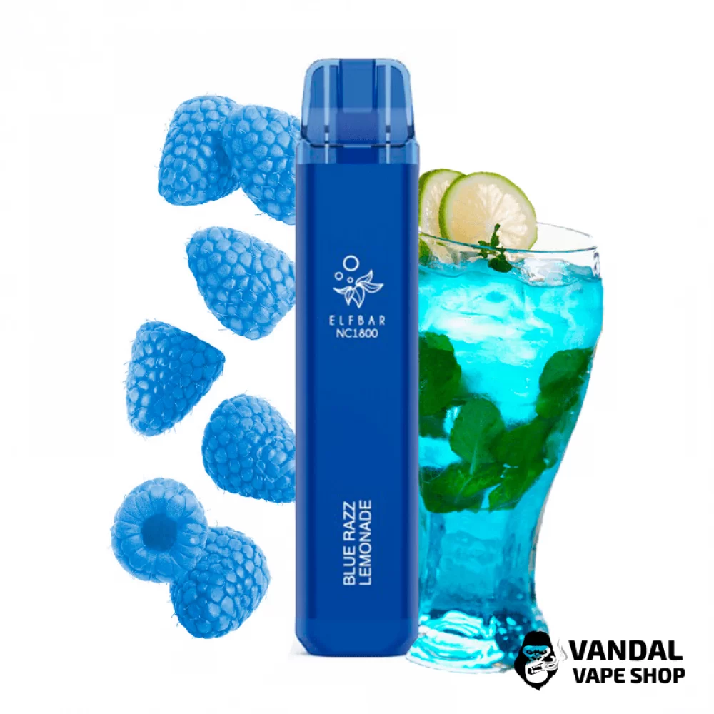 Одноразовый Pod Elf Bar NC1800 Disposable Device 950mAh 5% на 1800 затяжек со вкусом лимонада из голубой малины