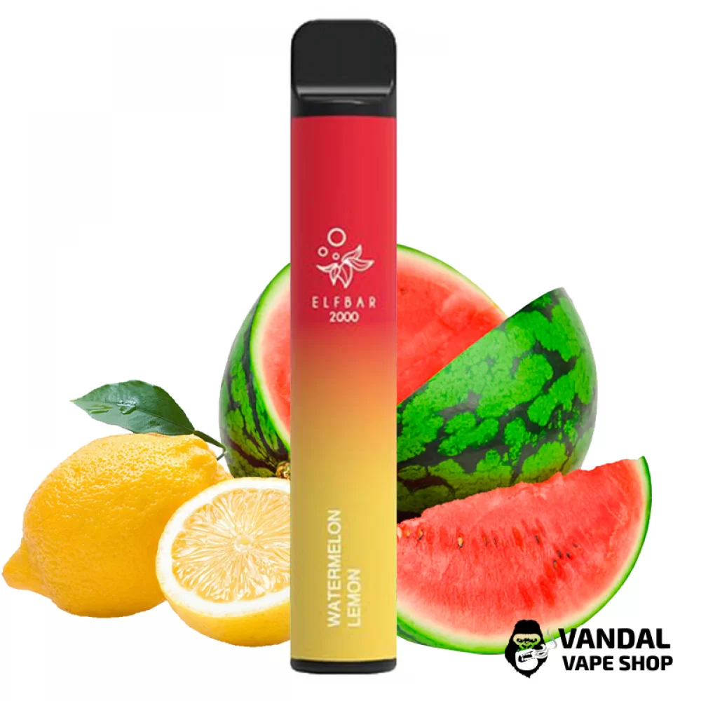 Одноразовый Pod Elf Bar 2000 Disposable 1200 mAh 5% на 2000 затяжек со вкусом арбуза и лимона Одноразовый Pod Elf Bar 2000 Disposable 1200 mAh 5% на 2000 затяжек со вкусом арбуза и лимона