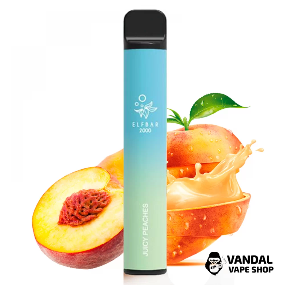 Одноразовий Pod Elf Bar 2000 Disposable 1200 mAh 5% на 2000 затяжок зі смаком соковитих персиків