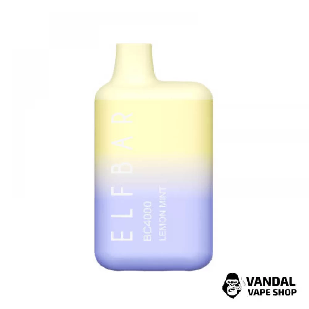 Одноразовый Pod Elf Bar BC4000 Disposable Device 650mAh 5% на 4000 затяжек со вкусом лимона с мятой Одноразовый Pod Elf Bar BC4000 Disposable Device 650mAh 5% на 4000 затяжек со вкусом лимона с мятой