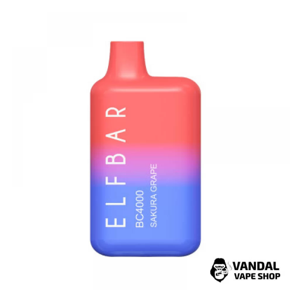 Одноразовий Pod Elf Bar BC4000 Disposable Device 650mAh 5% на 4000 затяжок зі смаком сакури і винограду Одноразовий Pod Elf Bar BC4000 Disposable Device 650mAh 5% на 4000 затяжок зі смаком сакури і винограду