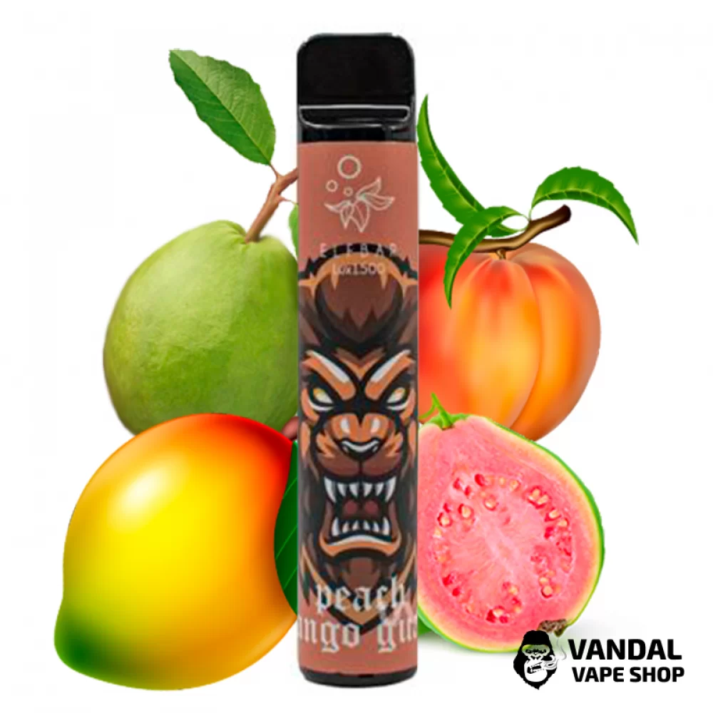 Одноразовый Pod Elf Bar Lux 1500 Disposable Device 850mAh 50 мг на 1500 затяжек со вкусом персика, манго и гуавы