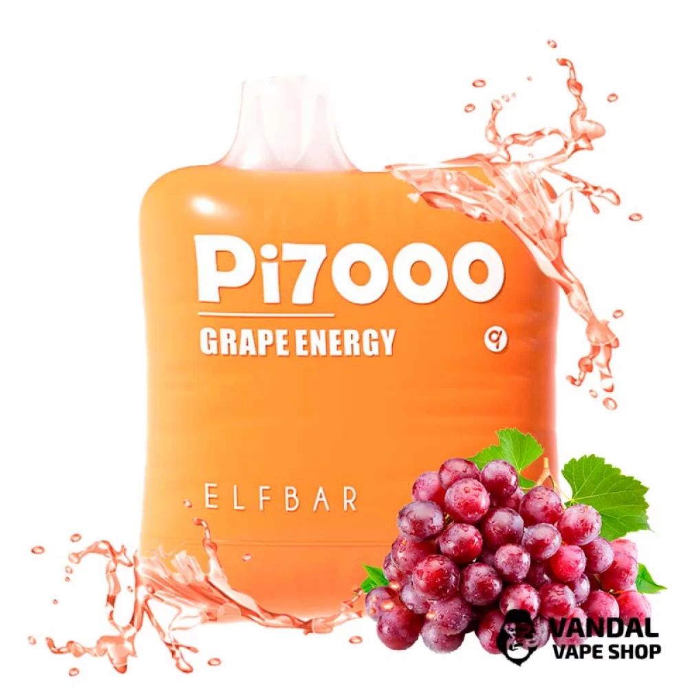 Одноразовый Elf Bar PI7000 500 мАч 5% на 7000 затяжек со вкусом виноградного энергетика Одноразовый Elf Bar PI7000 500 мАч 5% на 7000 затяжек со вкусом виноградного энергетика